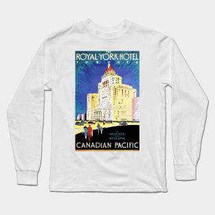 The Royal York Hotel Toronto Canada Vintage Travel Tourism Art Deco Long Sleeve T-Shirt